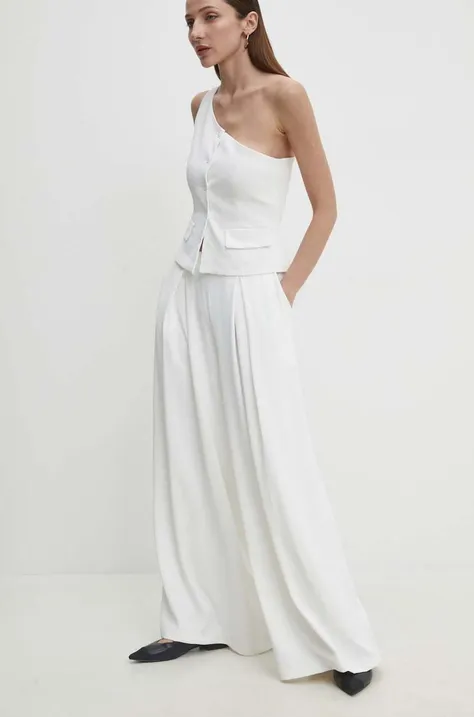 Штани Answear Lab жіночі колір білий широке висока посадка