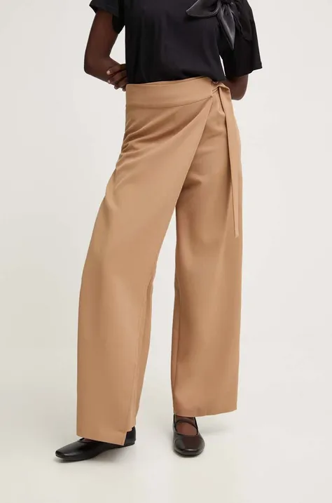 Kalhotová sukně Answear Lab bílá barva, high waist
