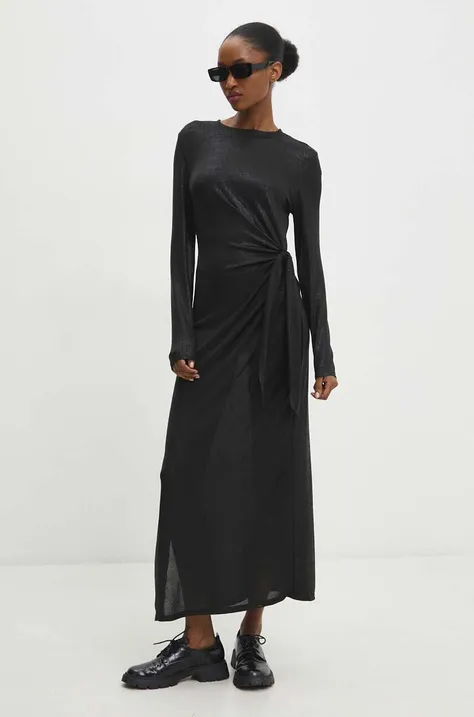 Answear Lab sukienka kolor czarny maxi prosta