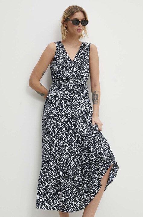 Answear Lab rochie culoarea bleumarin, maxi, evazată