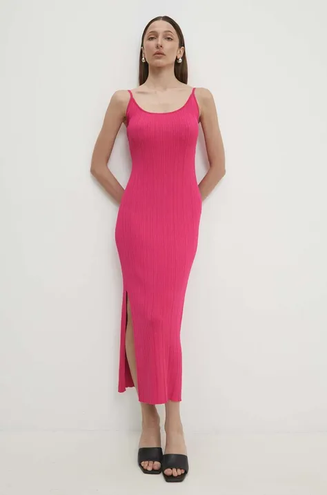 Платье Answear Lab цвет розовый midi облегающая