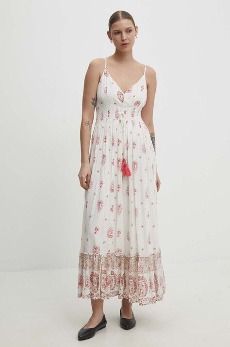 Answear Lab rochie culoarea roz, maxi, evazată