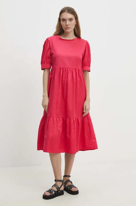 Answear Lab pamut ruha rózsaszín, mini, harang alakú