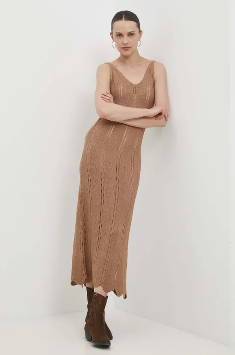 Сукня Answear Lab колір коричневий maxi облягаюча