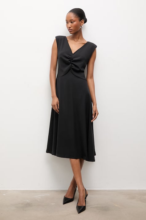 Haljina Answear.LAB boja: crna, mini, širi se prema dolje