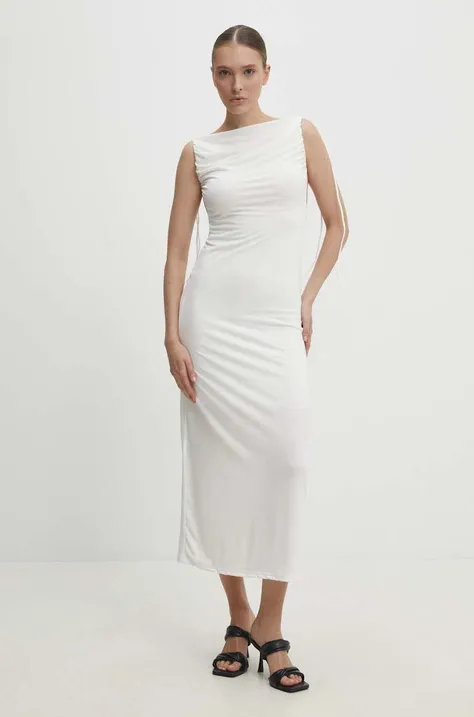Šaty Answear Lab biela farba, maxi, priliehavá