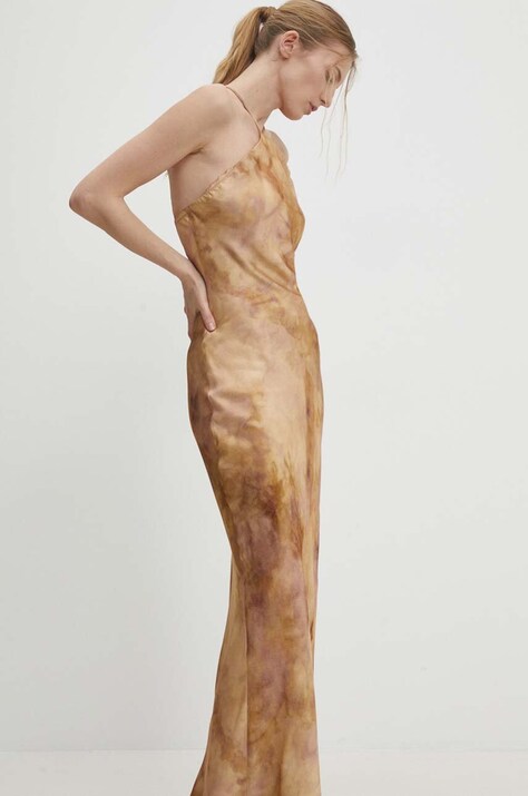 Answear Lab rochie culoarea auriu, maxi, dreaptă