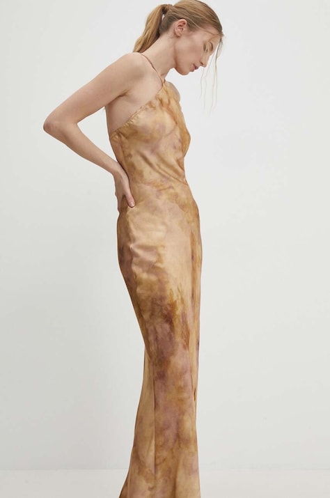 Answear Lab rochie culoarea auriu, maxi, dreaptă