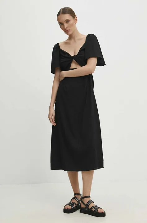 Сукня Answear Lab колір чорний midi розкльошена