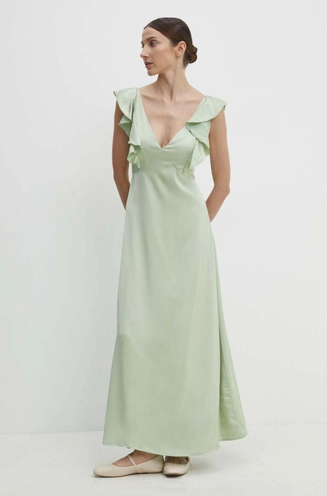 Answear Lab rochie culoarea verde, maxi, evazati