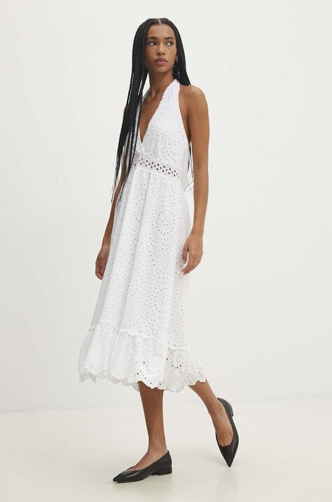 Answear Lab rochie culoarea alb, mini, evazată