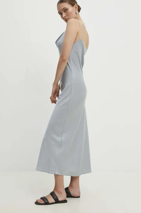 Платье Answear Lab цвет серый maxi прямая