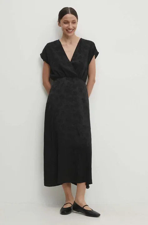 Платье Answear Lab цвет чёрный midi расклешённая