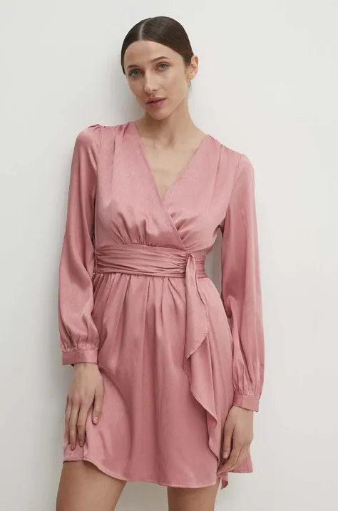 Answear Lab ruha rózsaszín, mini, harang alakú