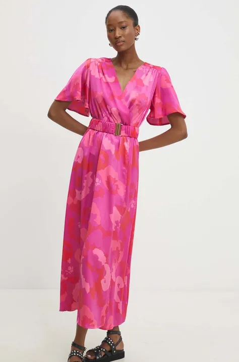 Answear Lab ruha rózsaszín, maxi, harang alakú