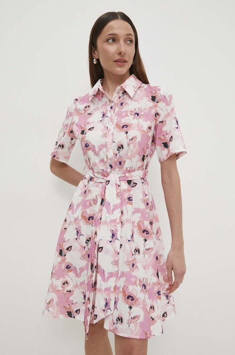 Bavlněné šaty Answear.LAB růžová barva, mini