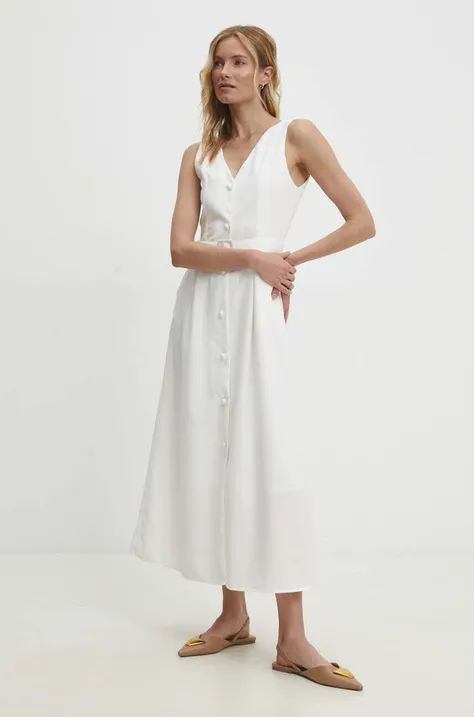 Šaty Answear Lab bílá barva, maxi