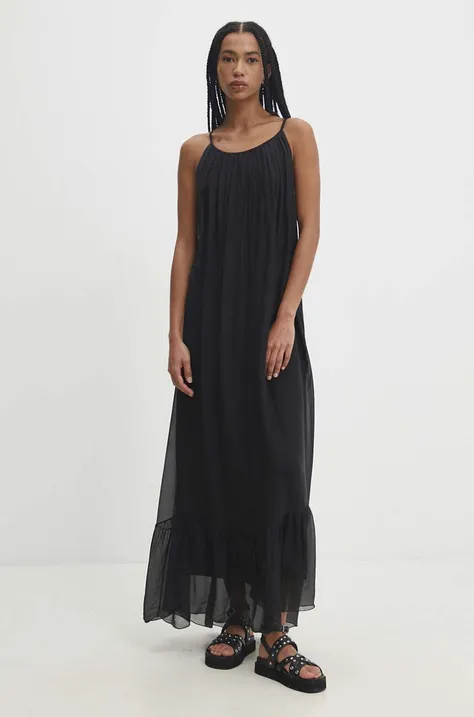 Φόρεμα με μετάξι Answear Lab χρώμα: μαύρο