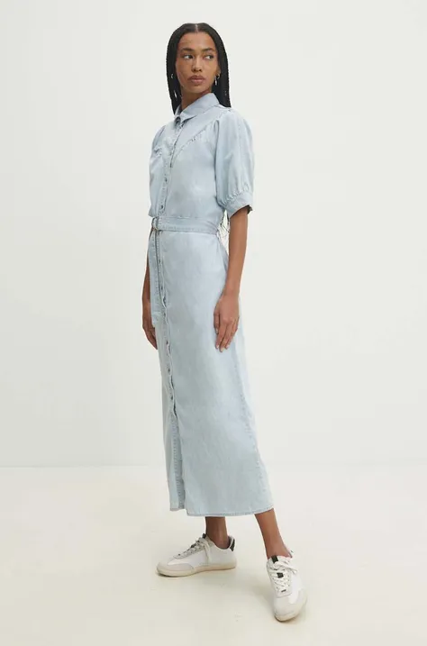 Bavlnené šaty Answear Lab maxi, rovný strih