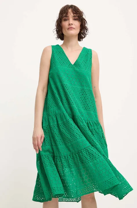Answear Lab sukienka bawełniana kolor zielony mini prosta