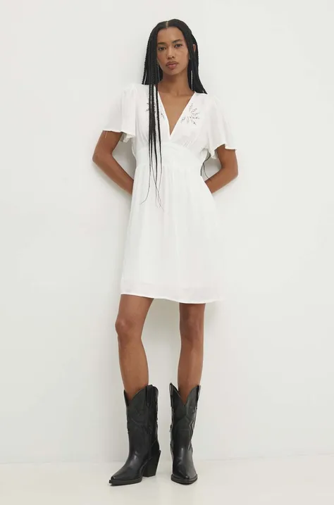 Šaty Answear Lab biela farba, mini, áčkový strih
