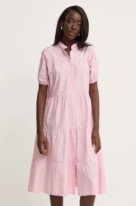 Хлопковое платье Answear Lab цвет розовый mini расклешённая