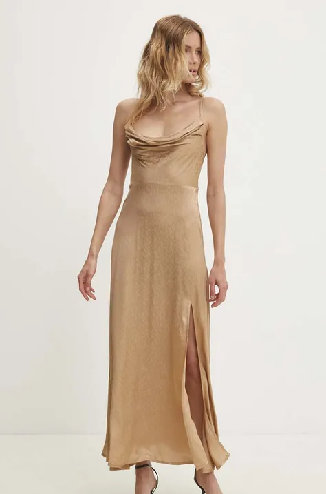 Платье Answear Lab цвет коричневый maxi облегающая