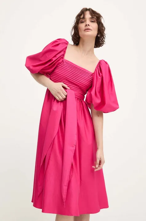 Haljina Answear Lab boja: ružičasta, mini, širi se prema dolje