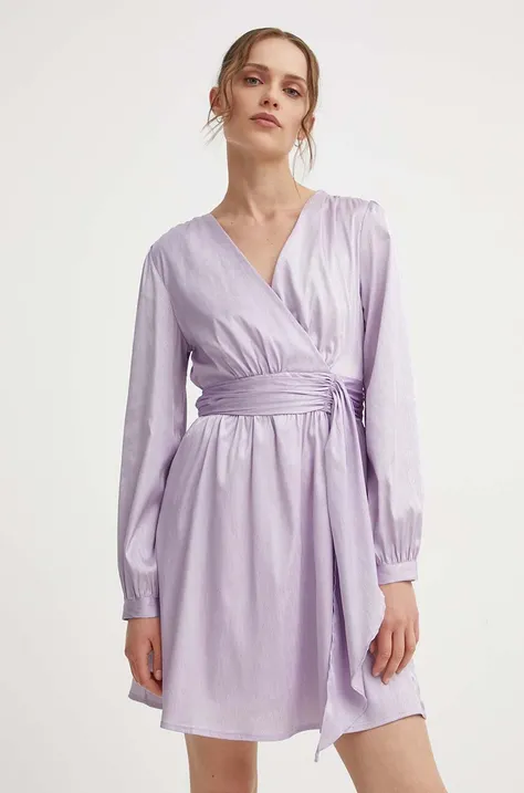 Answear Lab sukienka kolor fioletowy mini rozkloszowana