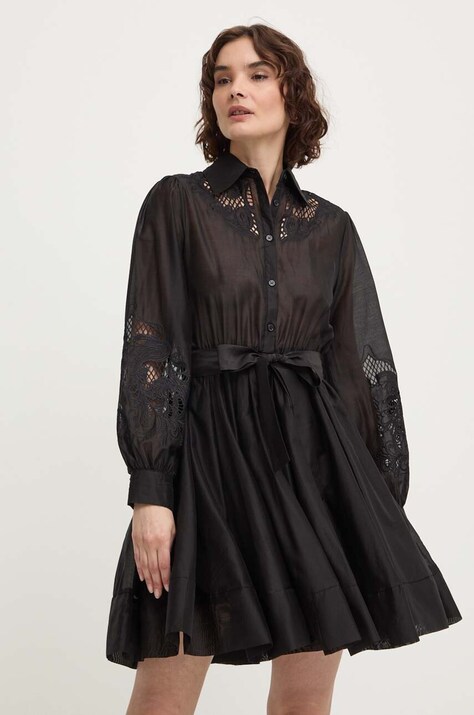 Answear Lab rochie culoarea negru, mini, evazată