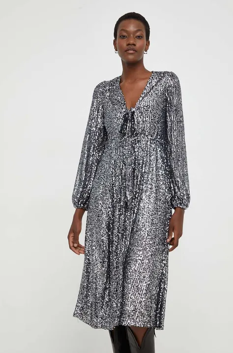 Сукня Answear Lab колір срібний midi пряма