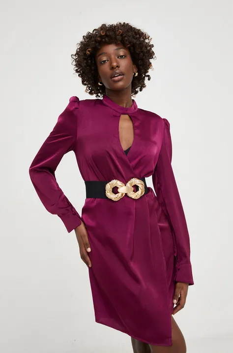 Платье Answear Lab цвет бордовый mini расклешённая