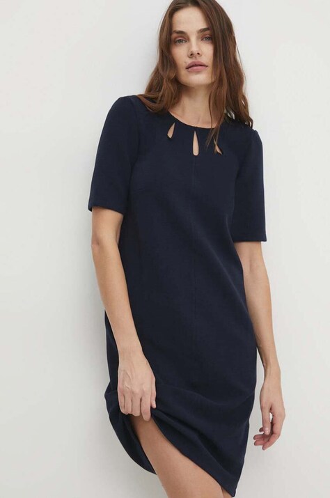 Answear Lab rochie culoarea bleumarin, mini, dreaptă
