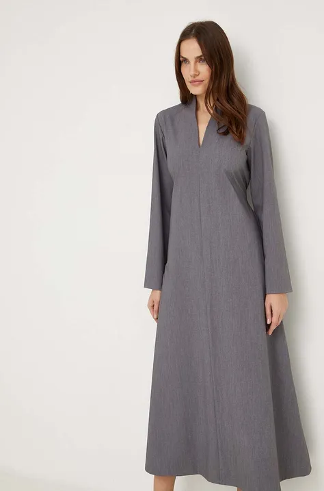 Платье с шерстью Answear Lab цвет серый maxi oversize