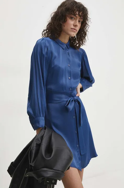 Šaty Answear Lab tmavomodrá farba, mini, áčkový strih
