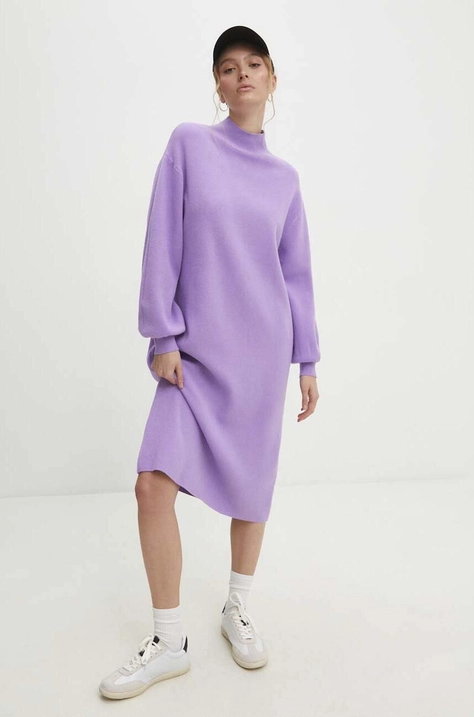 Answear Lab sukienka kolor fioletowy mini oversize