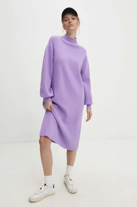 Answear Lab sukienka kolor fioletowy mini oversize