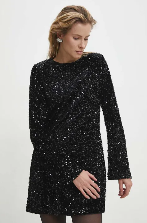 Платье из велюра Answear Lab цвет чёрный mini облегающая