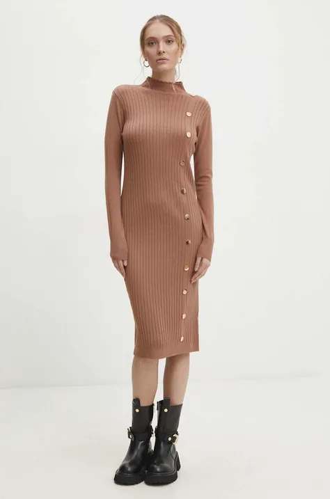 Платье Answear Lab цвет коричневый mini облегающая