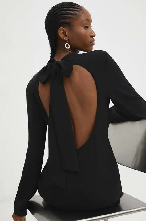 Šaty Answear Lab čierna farba, mini, rovný strih