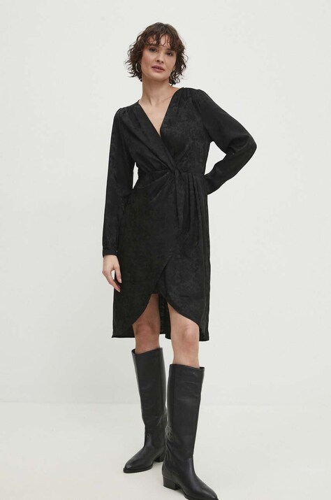 Answear Lab rochie culoarea negru, mini, evazată