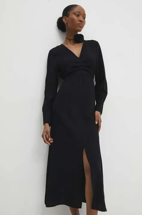 Платье Answear Lab цвет чёрный midi прямая