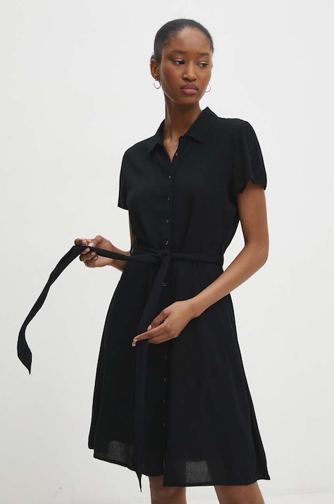 Answear Lab rochie culoarea negru, mini, evazată