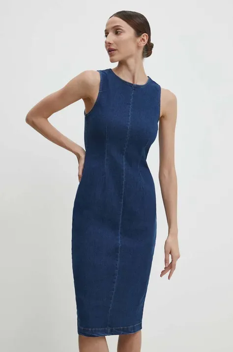 Φόρεμα τζιν Answear Lab χρώμα: ναυτικό μπλε