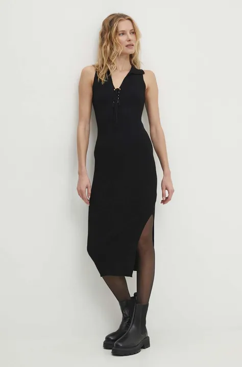 Сукня Answear Lab колір чорний midi облягаюча