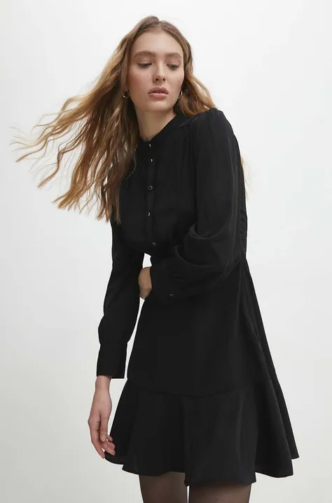 Haljina Answear Lab boja: crna, mini, širi se prema dolje