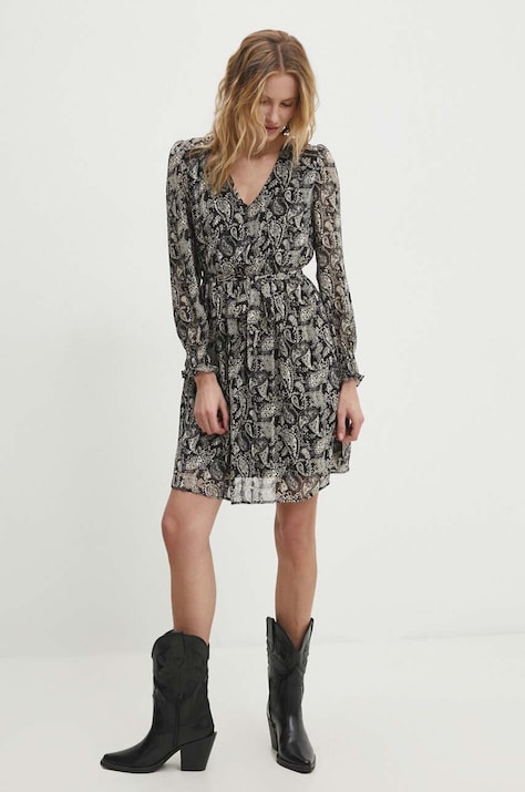 Šaty Answear.LAB čierna farba, mini, áčkový strih