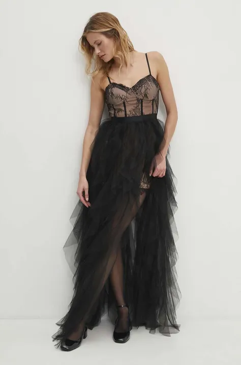 Сукня Answear Lab колір чорний maxi розкльошена