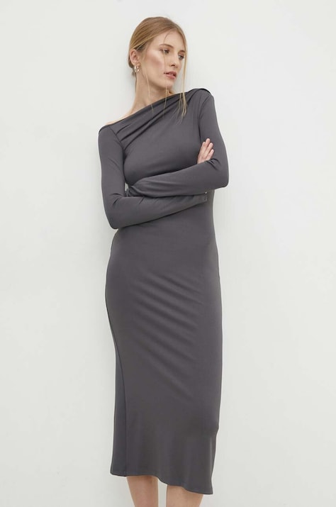 Answear Lab rochie culoarea gri, mini, mulată