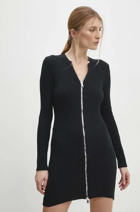 Bavlnené šaty Answear Lab čierna farba, mini, priliehavá